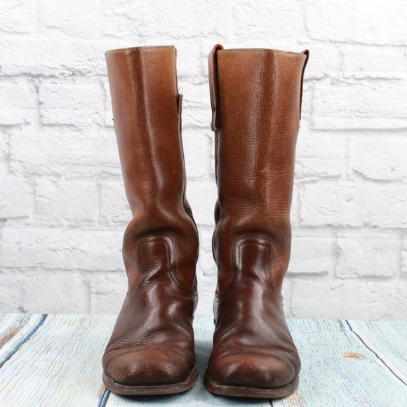 Frye Square Toe Tall Riding Leather Boots Size 8 - Picture 4 of 9